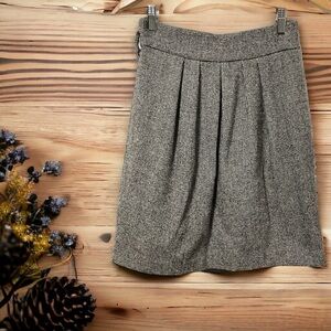 ROBERT RODRIGUEZ Size 4 Black & Cream Houndstooth Wool / Polyester Pleated Skirt